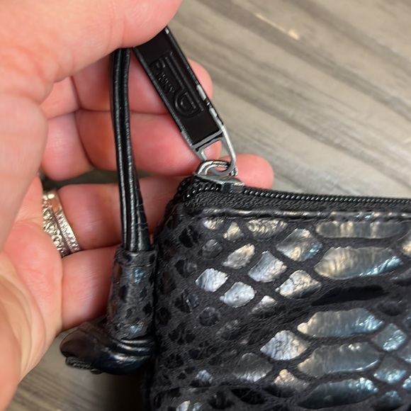 VTG BLACK LEATHER FAUX PYTHON BAGS BY PINKY BAG - Picture 6 of 16